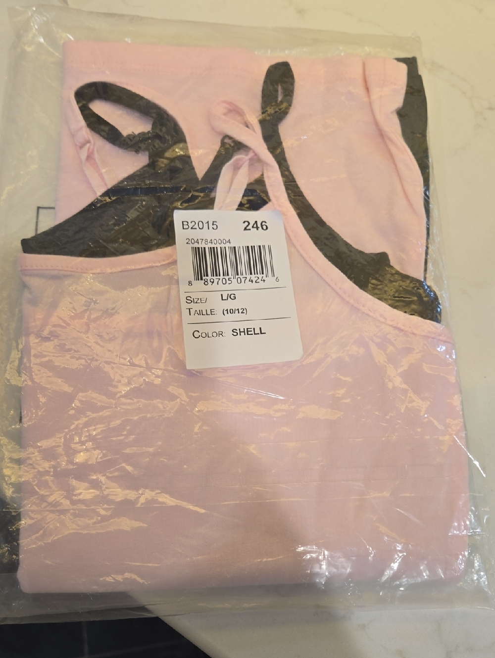 Kids Shell Pink And Black Tanks